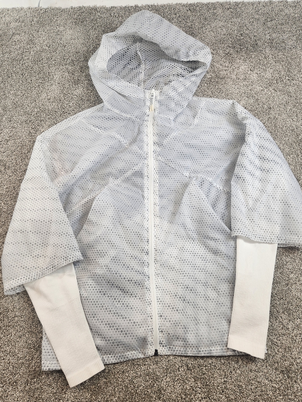 ASICS Women's Woven Hybrid Full Zip Hoodie Windbreaker Running Size Medium